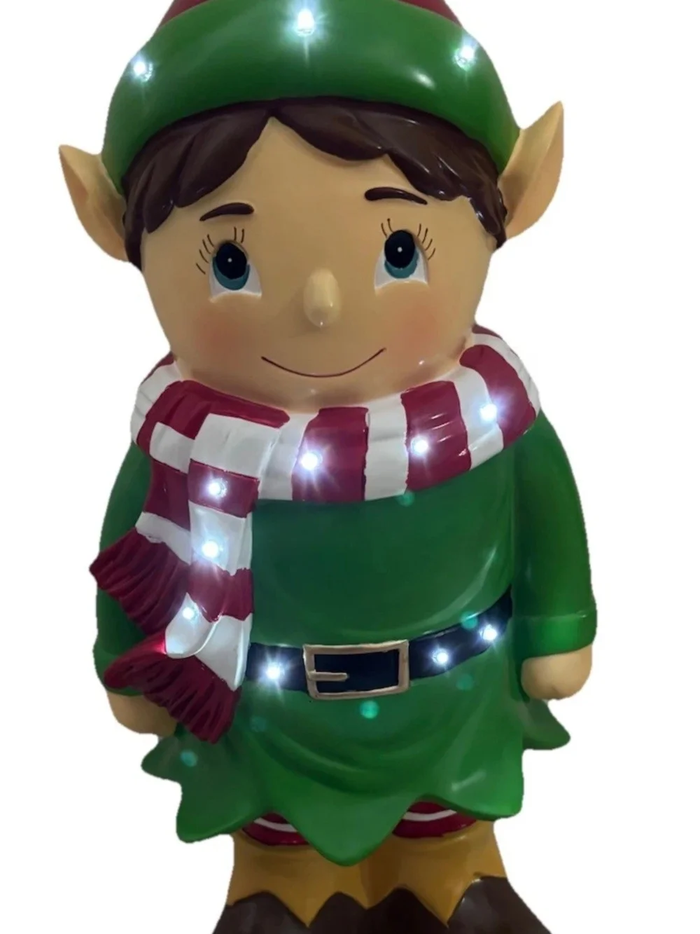 Plow & Hearth Lighted Twinkling Holiday Elf Boy Statue 18